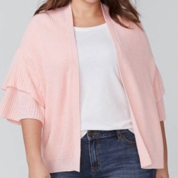 Lane Bryant Sweaters - LANE BRYANT RUFFLE SLEEVE 26/28 NWT